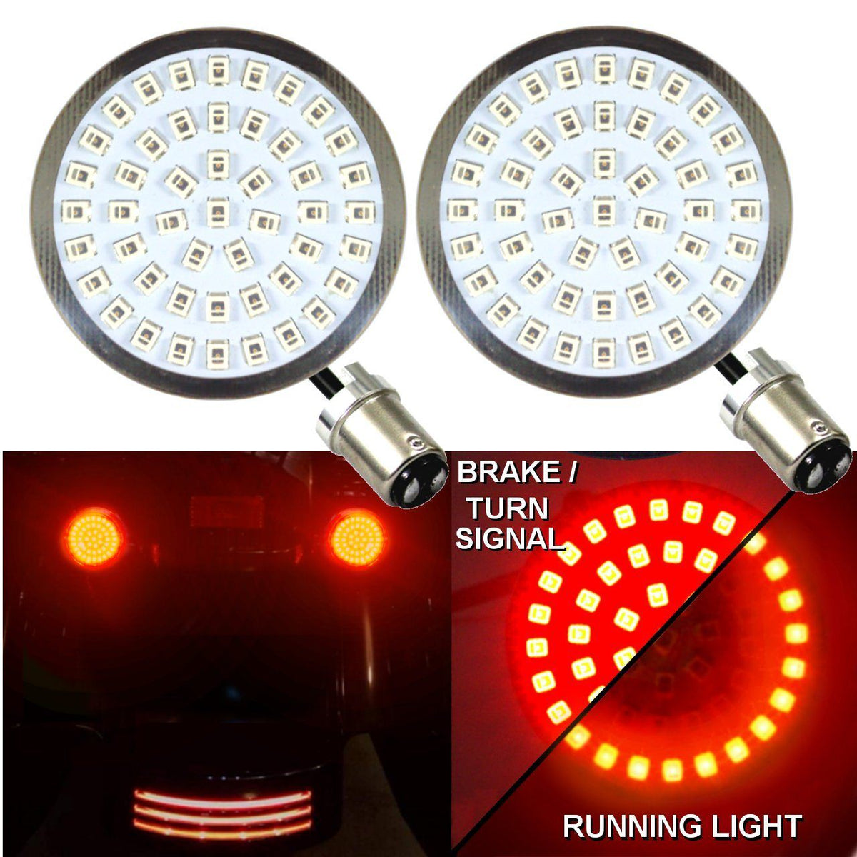 2” LED Rear Turn Signals - Eagle Lights Generation II LED Premium Rear Turn Signals With Halo Running Light