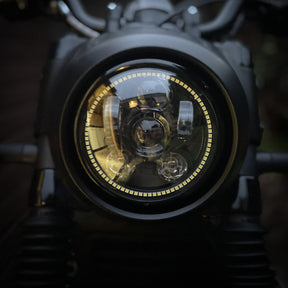 Eagle Lights 5 3/4" LED Headlight Kit with Halo Ring for Harley Davidson and Indian Motorcycles - Generation III / Black