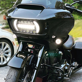 Eagle Lights LED Projection Headlight for Harley Davidson 2015 or Newer Road Glide with Vent Insert Light Combo Kit