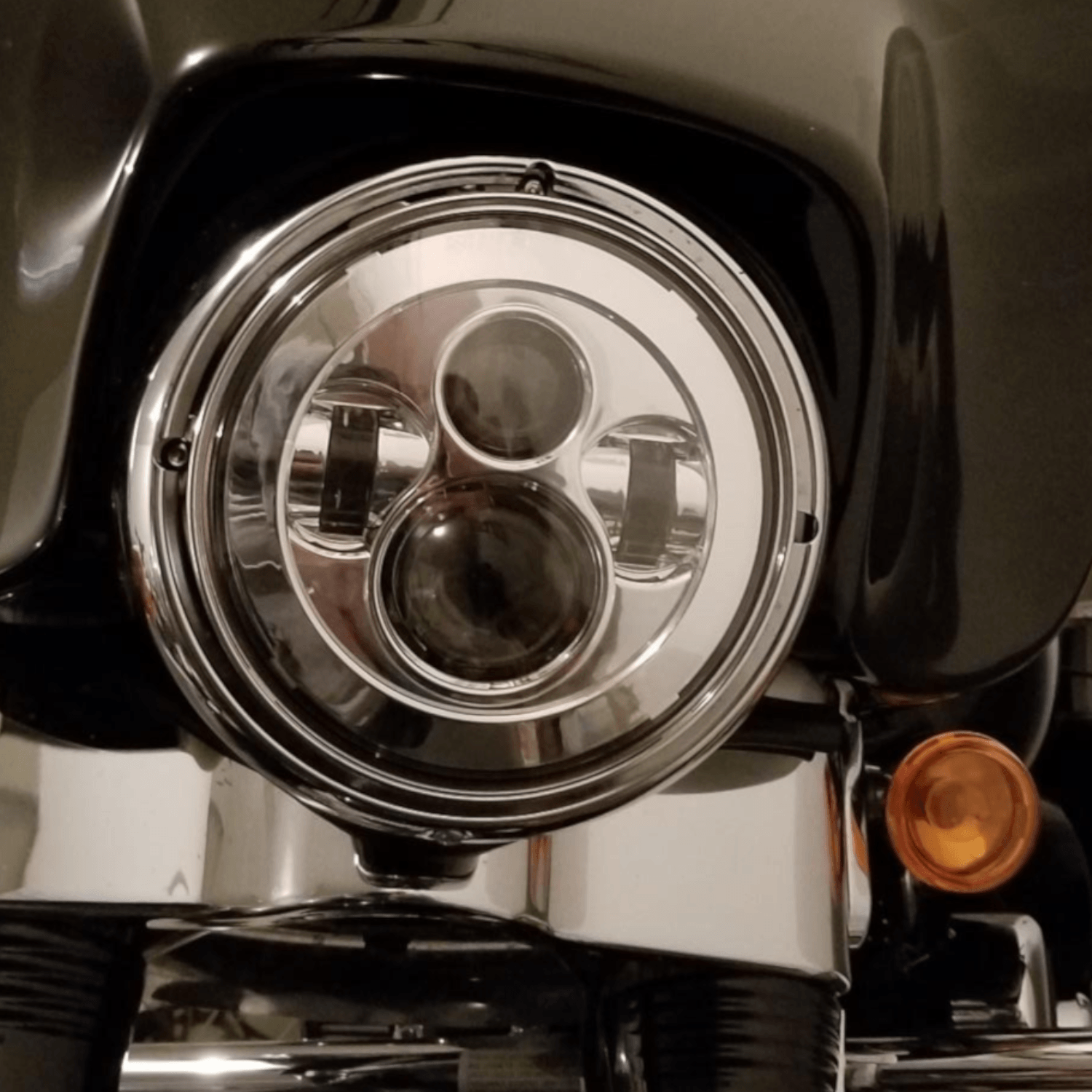 Eagle Lights 7" LED Headlight for Harley Davidson and Indian Motorcycles - Generation I / Chrome Kit