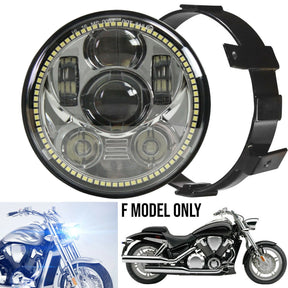 Eagle Lights Generation III LED Headlight with Halo Ring For Honda VTX 1300 and 1800 F-MODEL ONLY- Includes VTX Bracket and Hardware